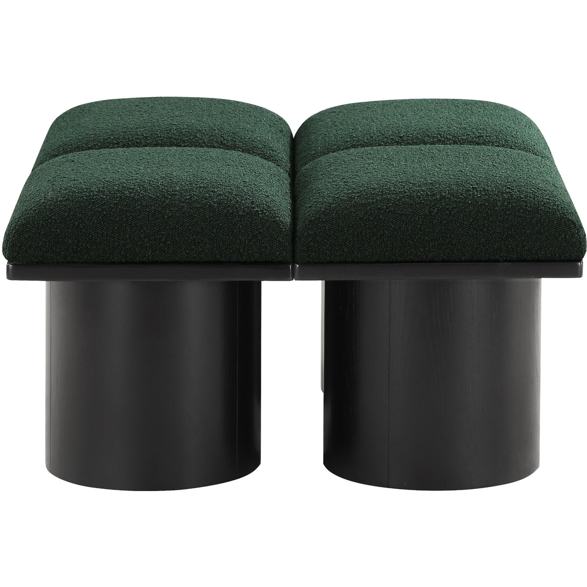 Meridian Pavilion Green Boucle Fabric Bench