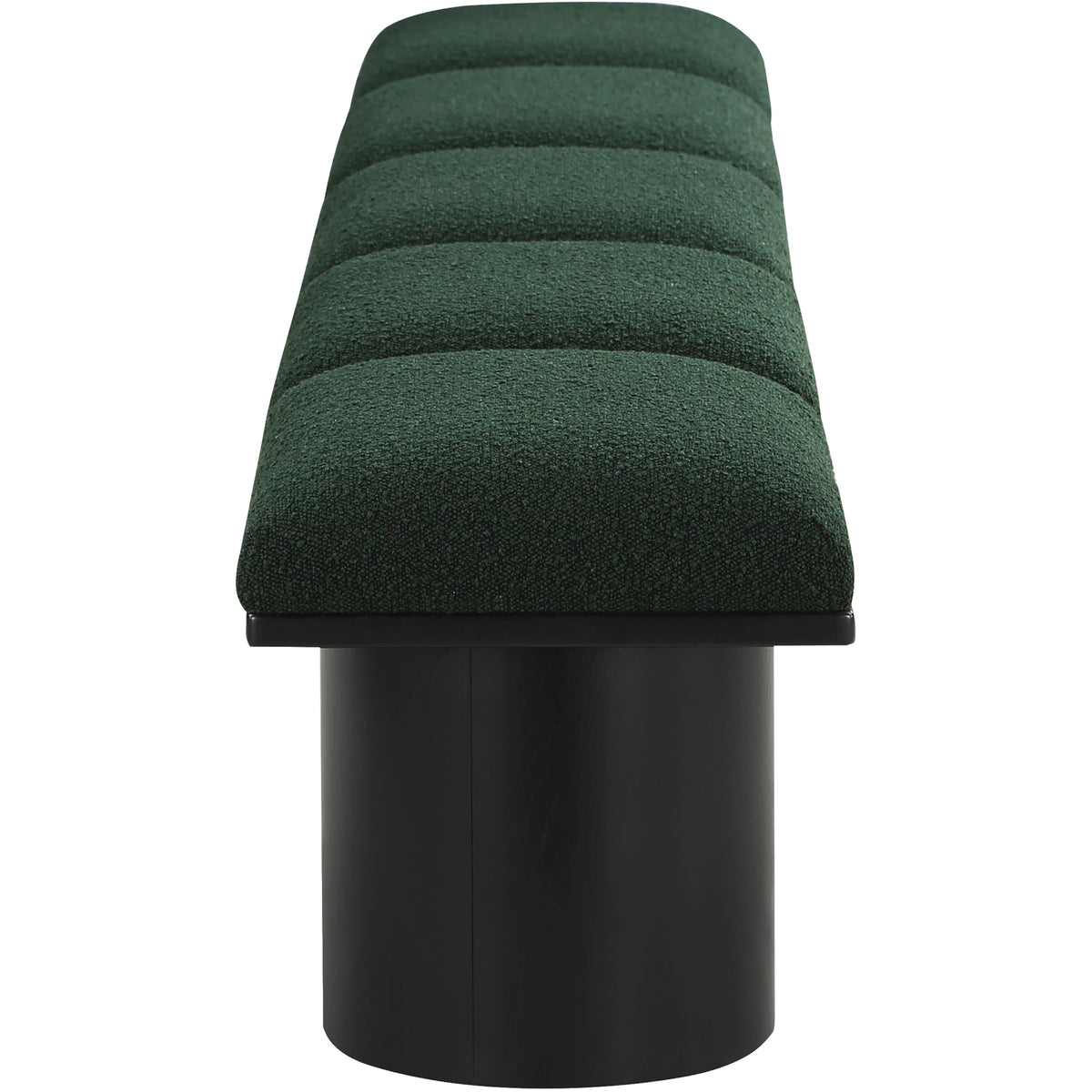 Meridian Pavilion Green Boucle Fabric Bench