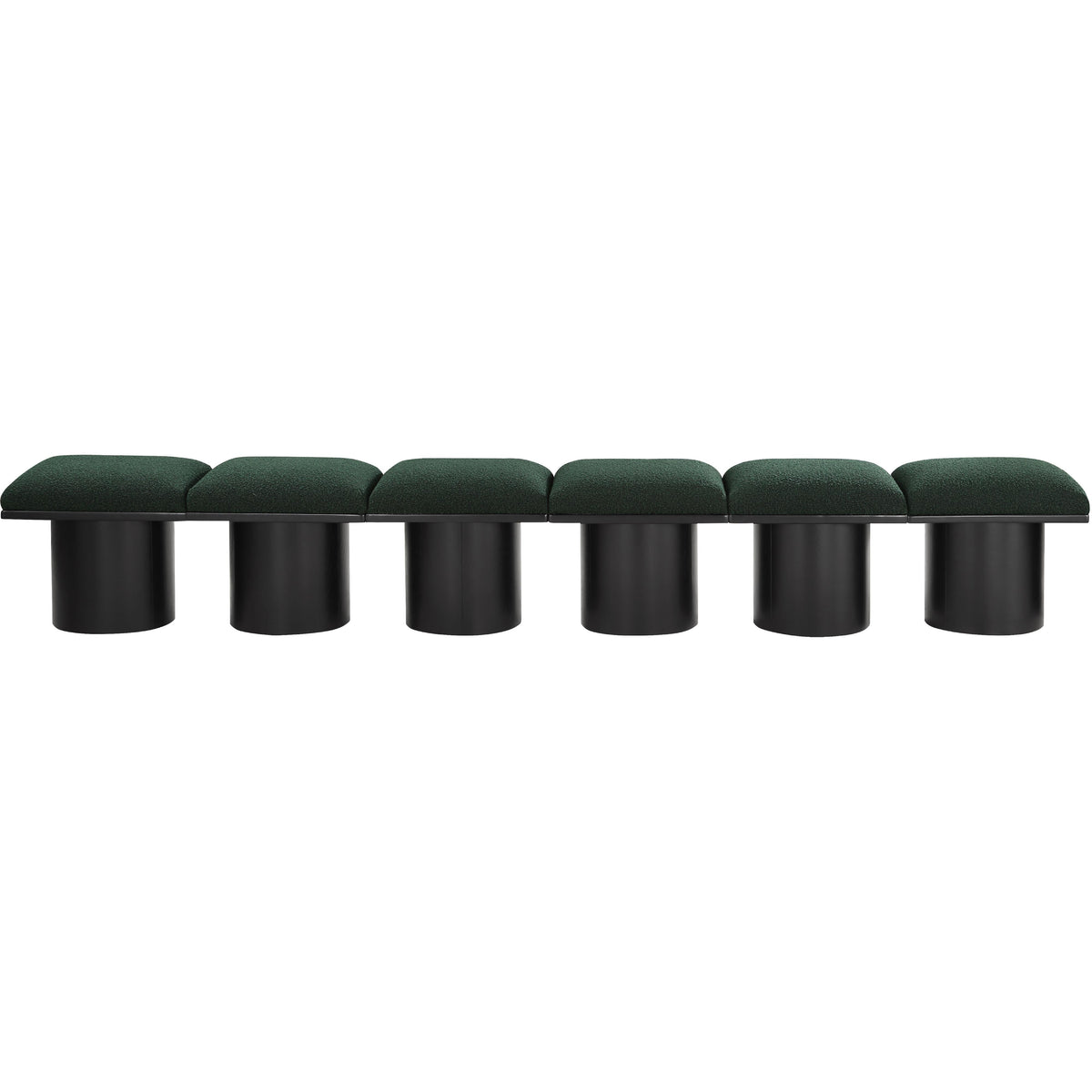 Meridian Pavilion Green Boucle Fabric Bench