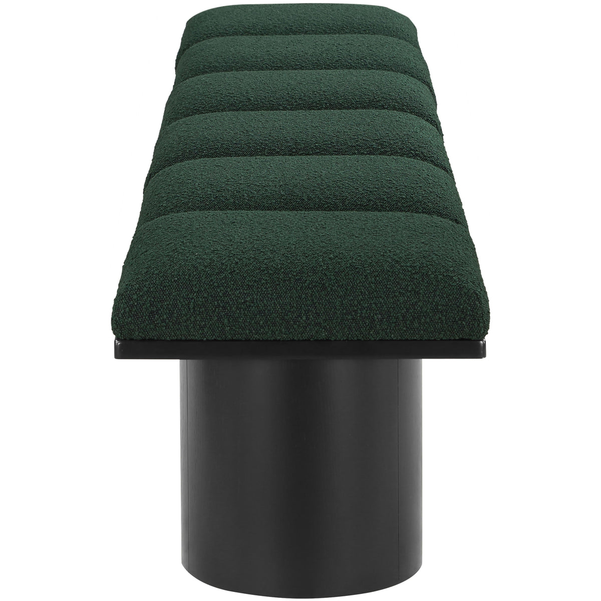 Meridian Pavilion Green Boucle Fabric Bench