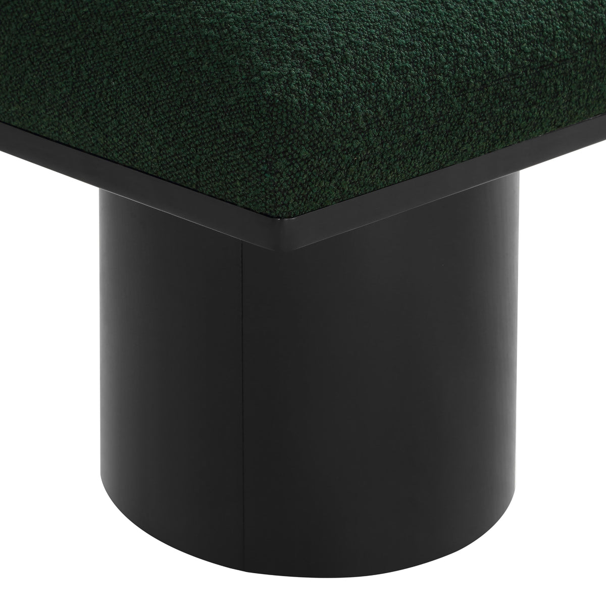 Meridian Pavilion Green Boucle Fabric Bench