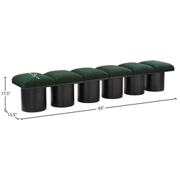 Meridian Pavilion Green Boucle Fabric Bench