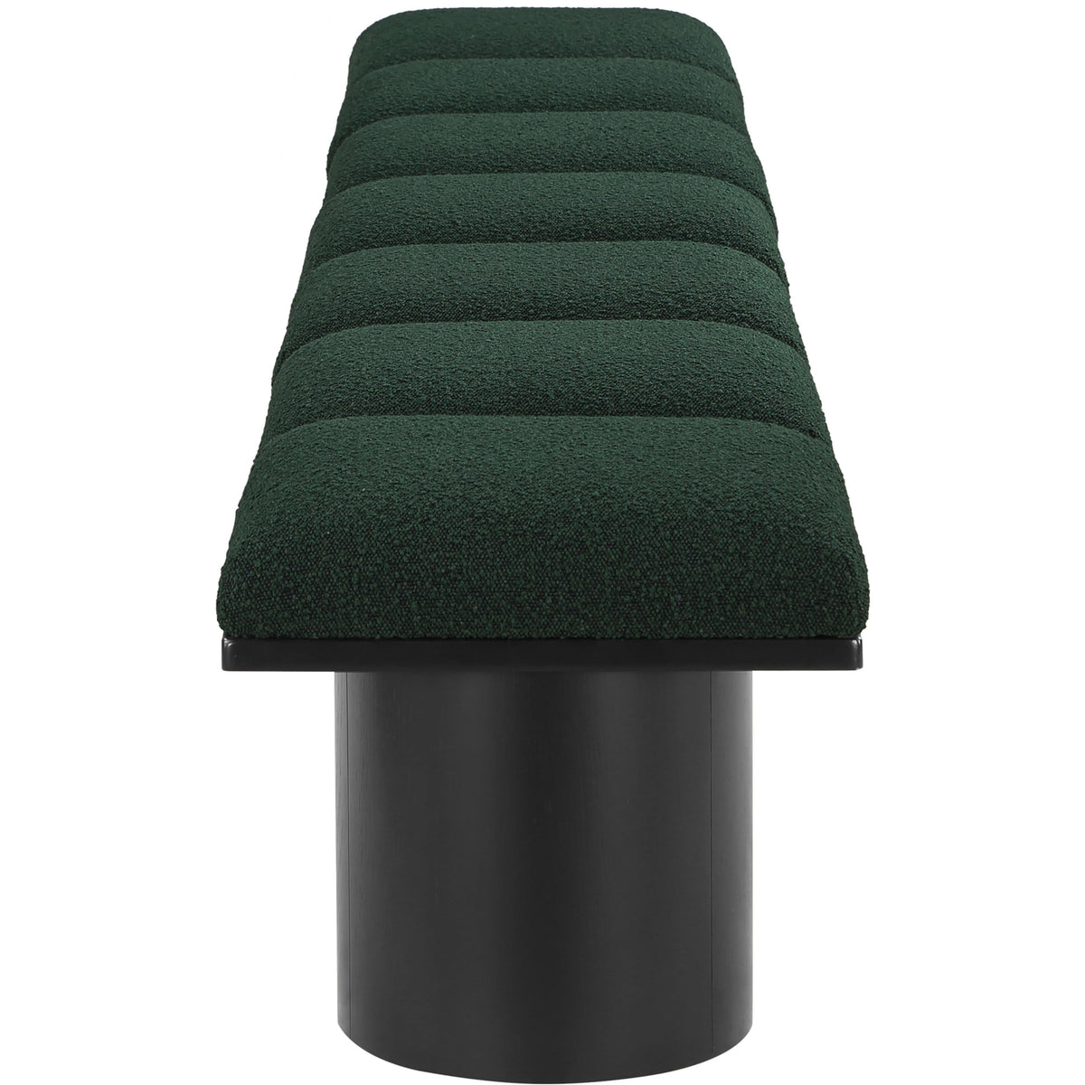 Meridian Pavilion Green Boucle Fabric Bench