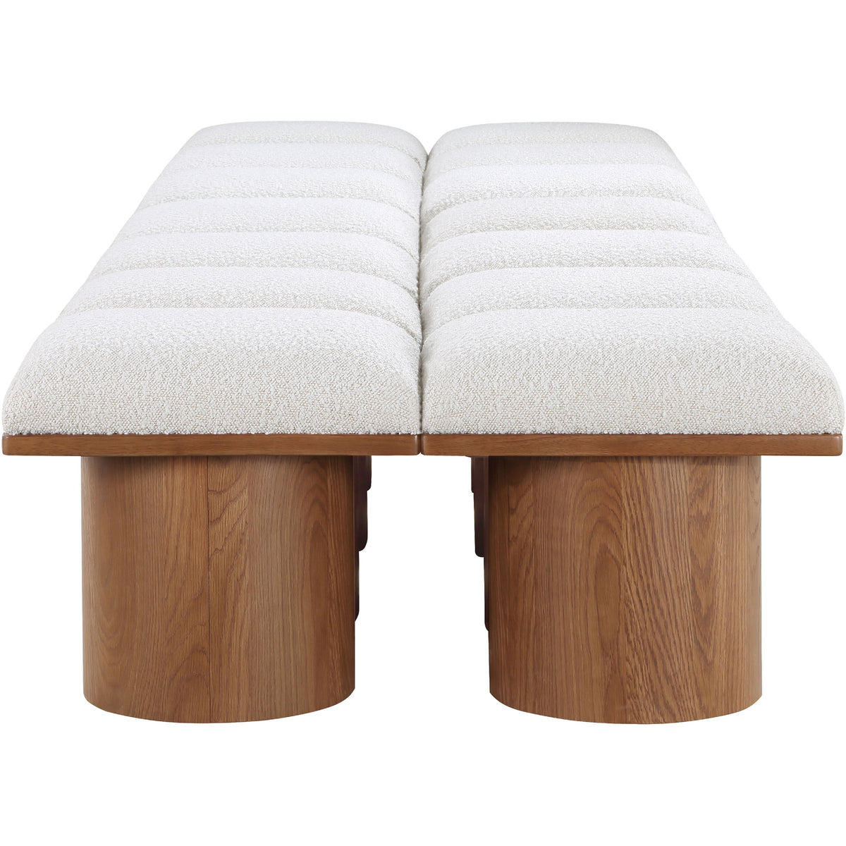 Meridian Pavilion Cream Boucle Fabric Bench