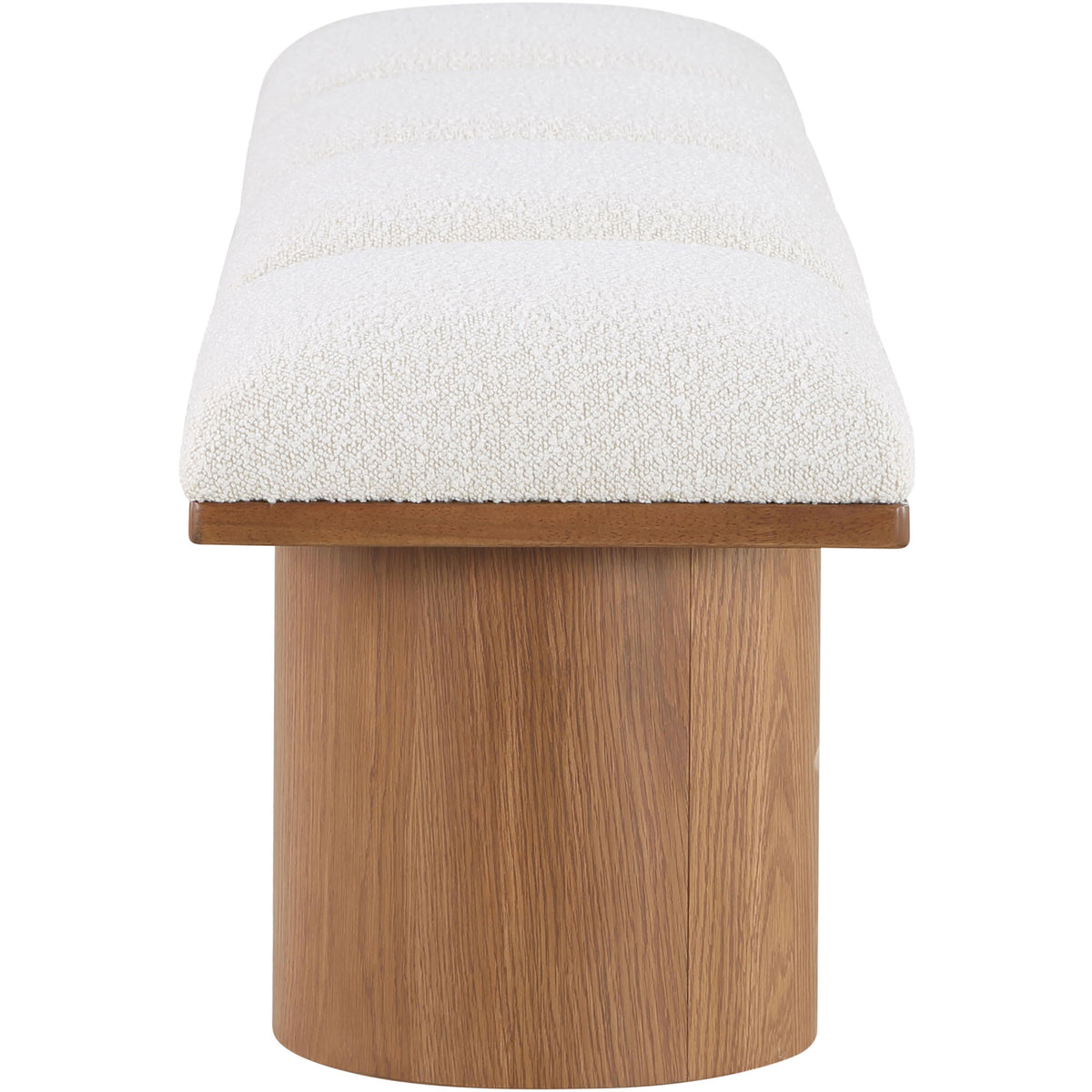 Meridian Pavilion Cream Boucle Fabric Bench