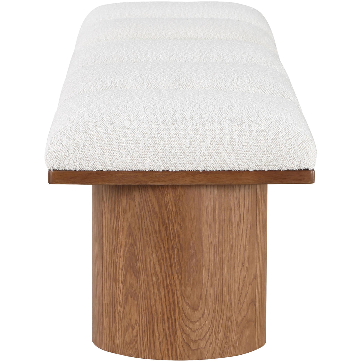 Meridian Pavilion Cream Boucle Fabric Bench