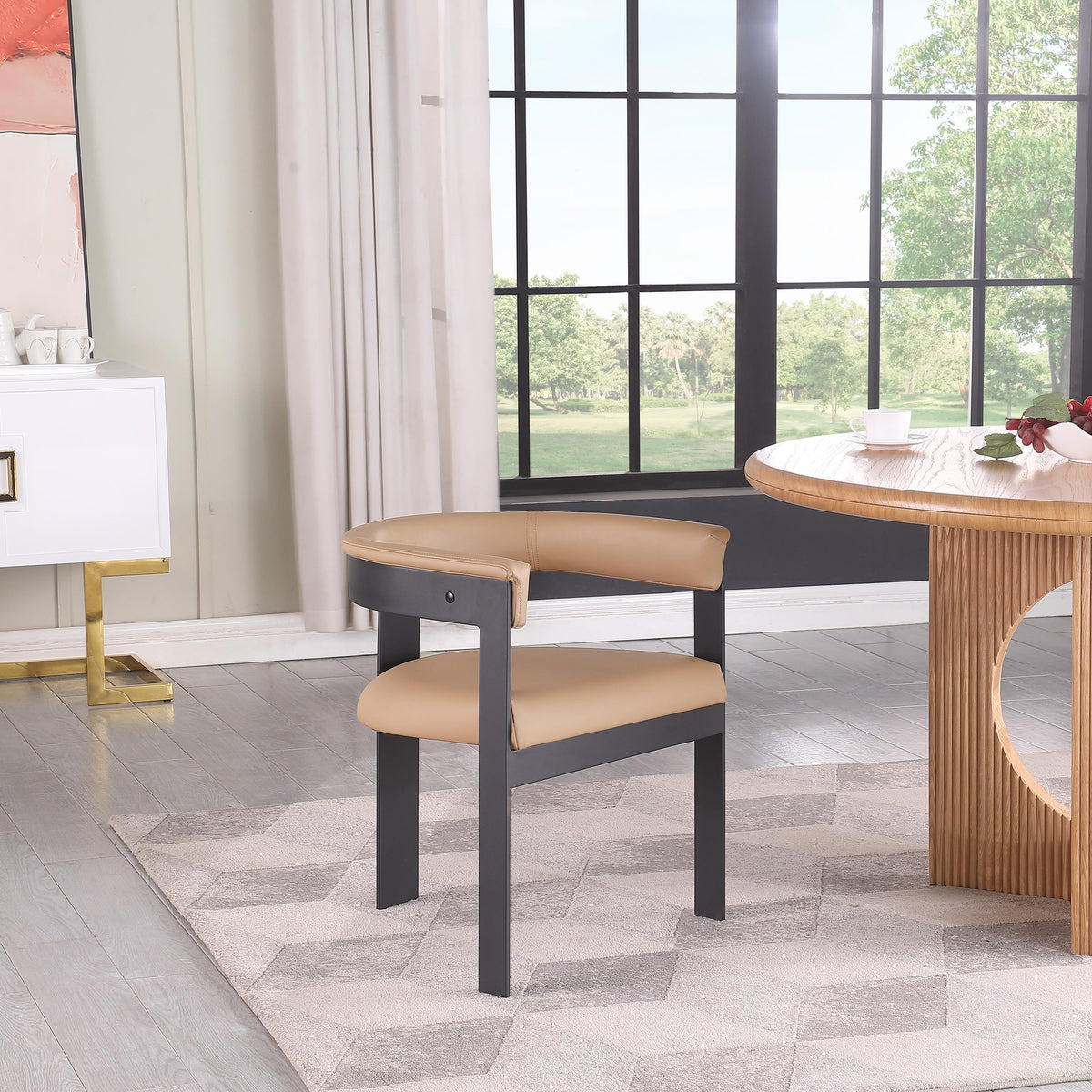 Meridian Romeo Tan Vegan Leather Dining Chair