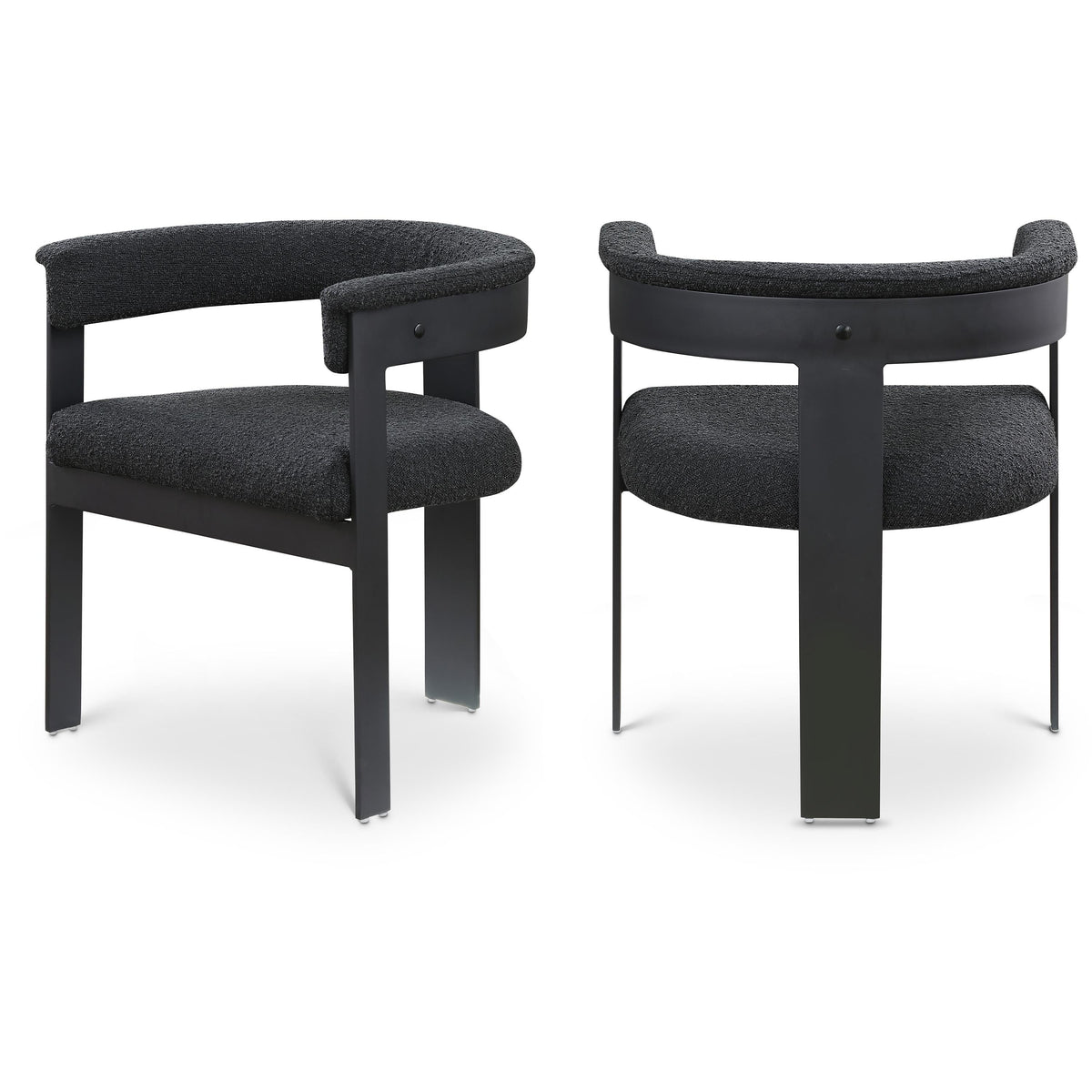 Meridian Romeo Black Boucle Fabric Dining Chair