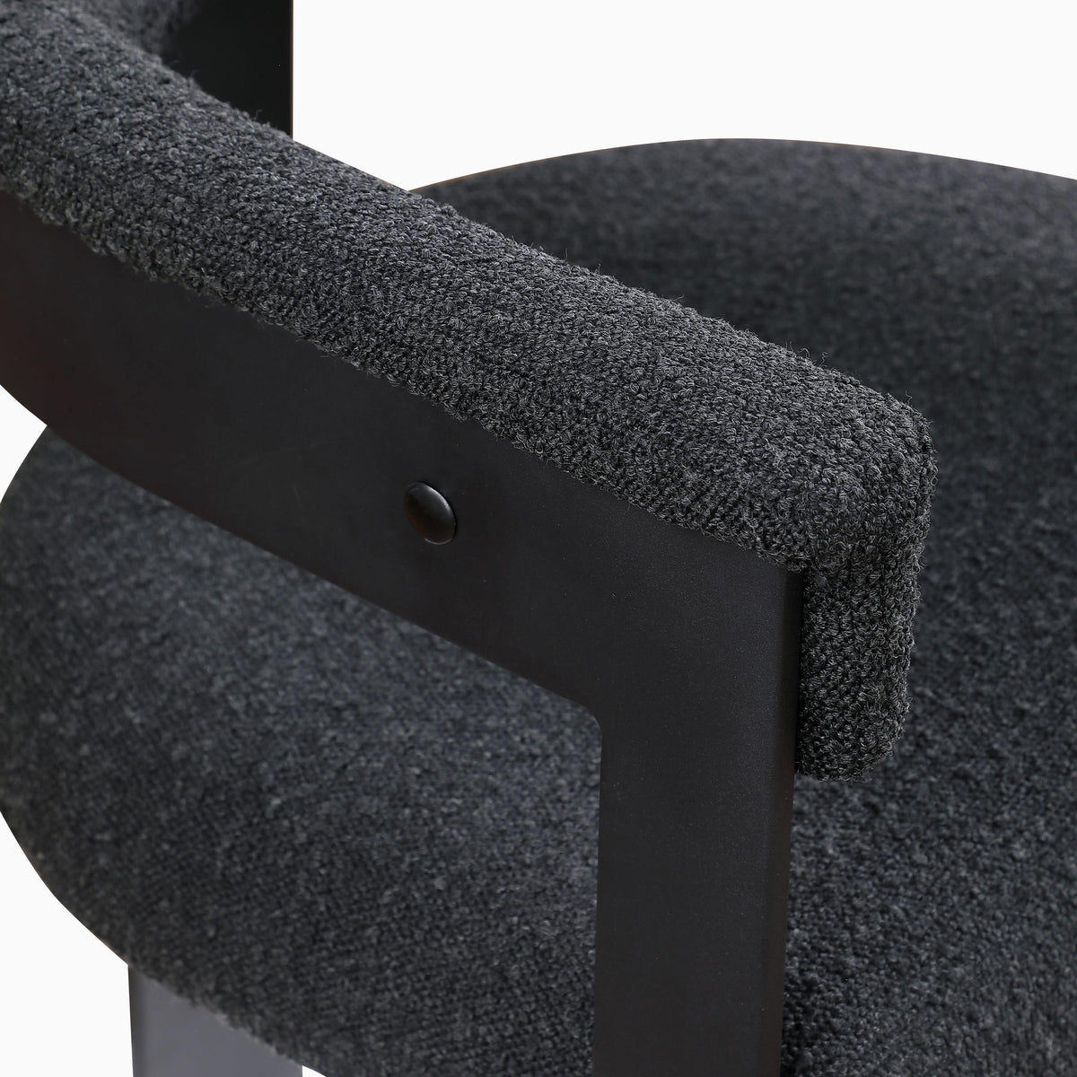 Meridian Romeo Black Boucle Fabric Dining Chair
