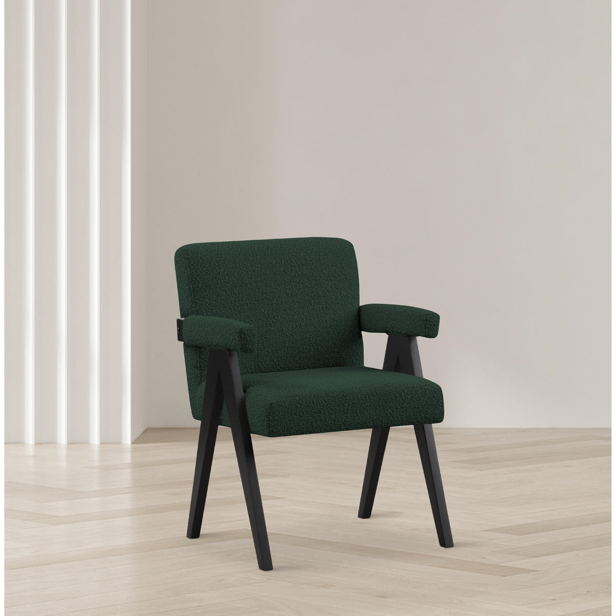 Meridian Woodloch Green Boucle Fabric Accent Chair