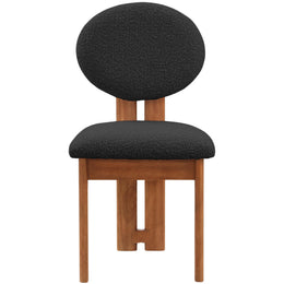 Meridian Napa Black Boucle Fabric Dining Chair