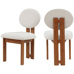 Meridian Napa Cream Boucle Fabric Dining Chair