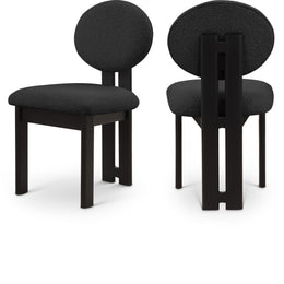Meridian Napa Black Boucle Fabric Dining Chair