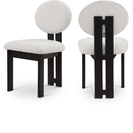 Meridian Napa Cream Boucle Fabric Dining Chair