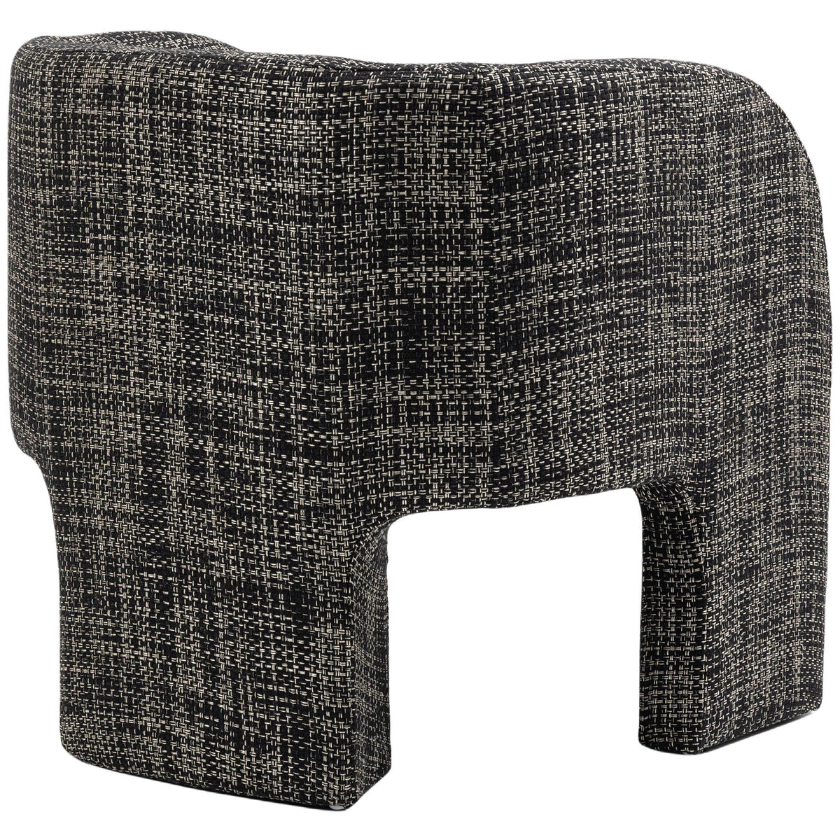 Meridian Sawyer Black Weaved Polyester Fabric Accent Chair