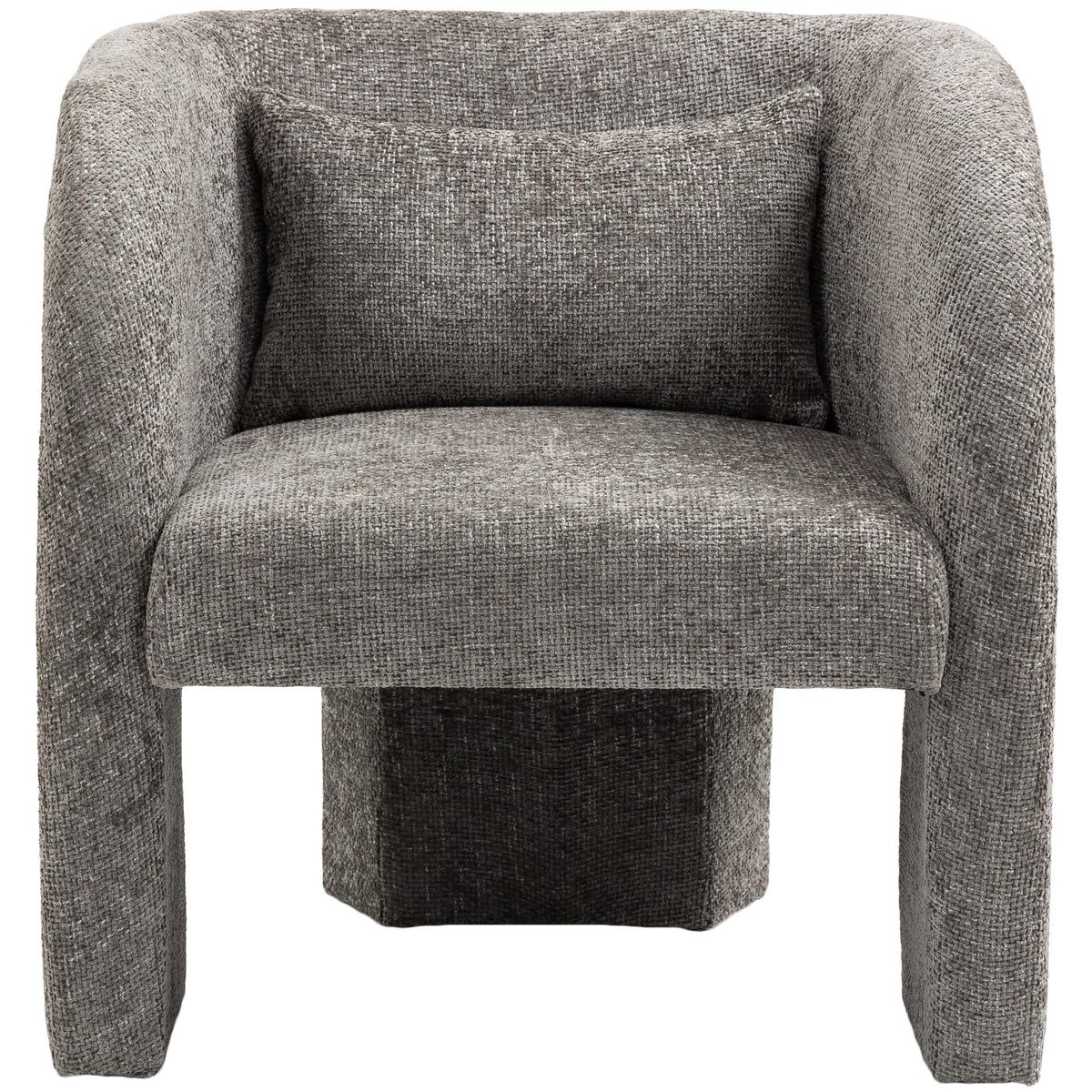 Meridian Sawyer Grey Chenille Fabric Accent Chair