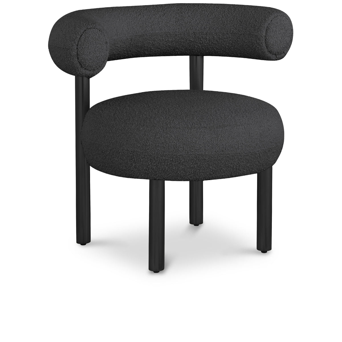 Meridian Bordeaux Black Boucle Fabric Accent Chair
