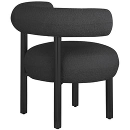 Meridian Bordeaux Black Boucle Fabric Accent Chair