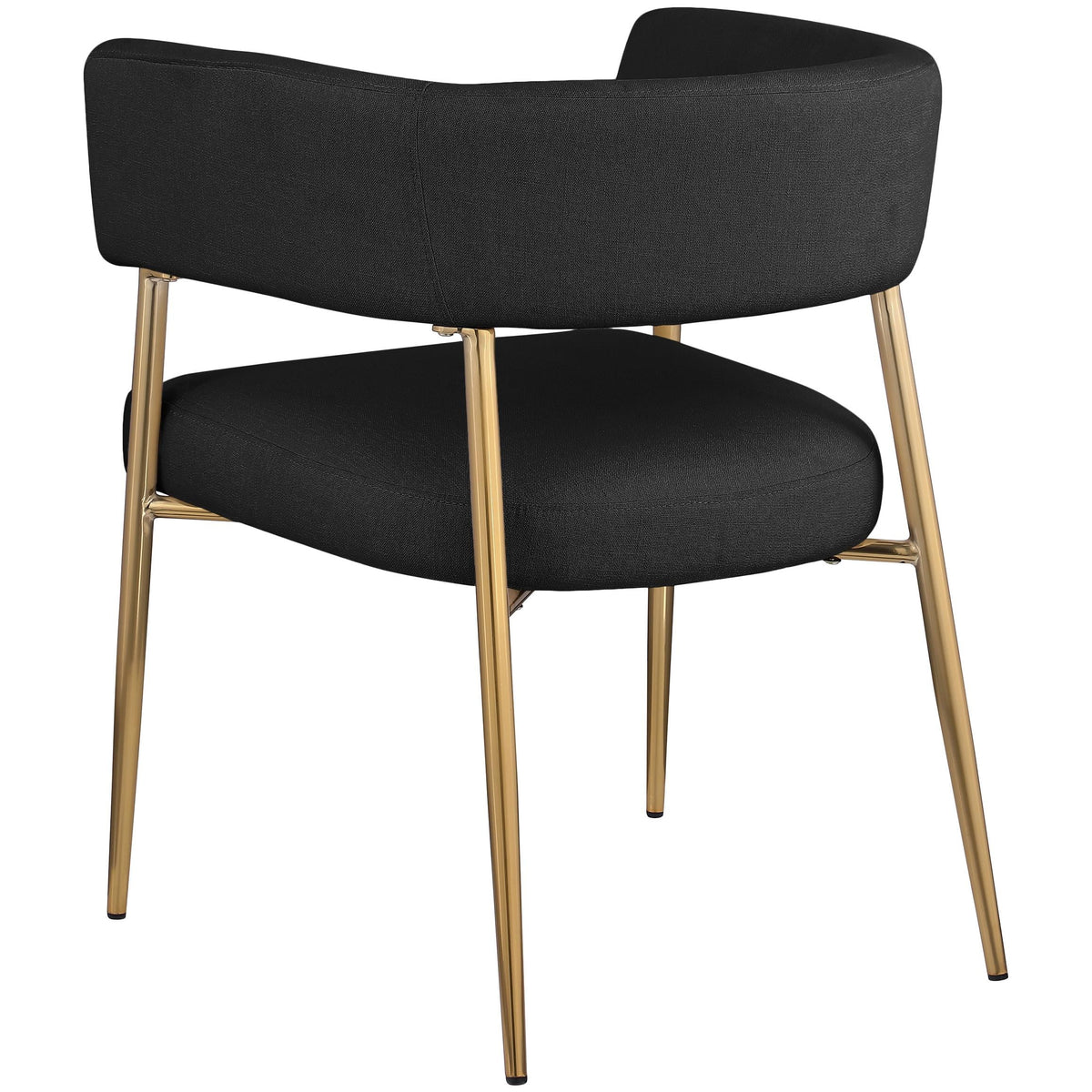 Meridian Creston Black Durable Linen Textured Fabric Dining Chair