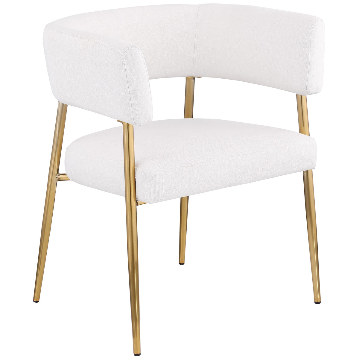 Meridian Creston Cream Durable Linen Textured Fabric Dining Chair