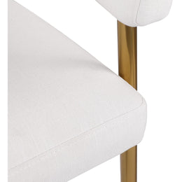 Meridian Creston Cream Durable Linen Textured Fabric Dining Chair