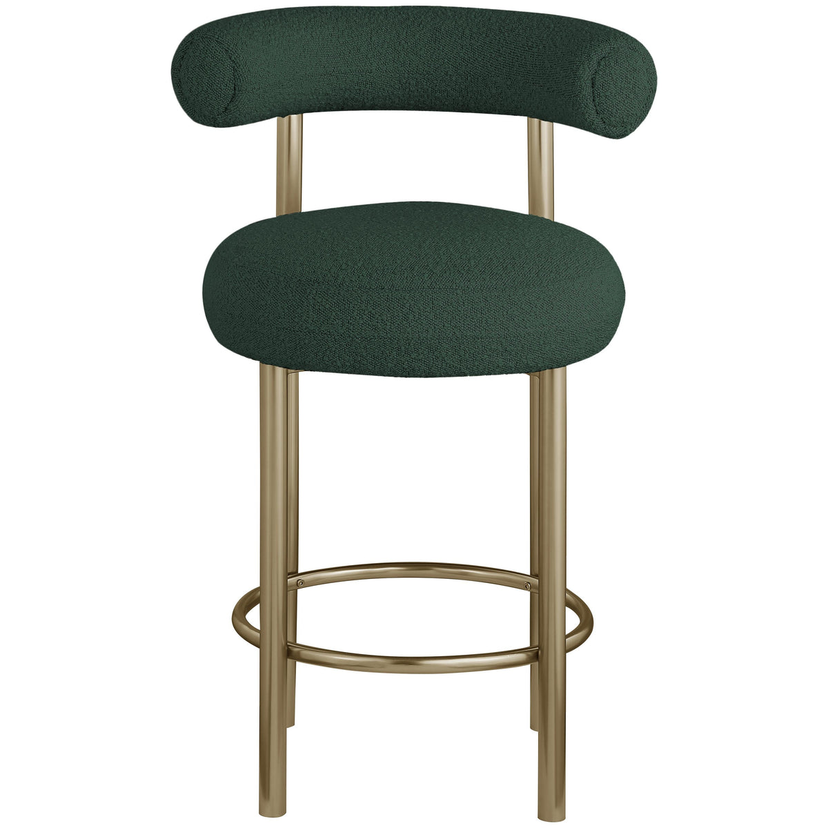 Meridian Bordeaux Green Boucle Fabric Stool