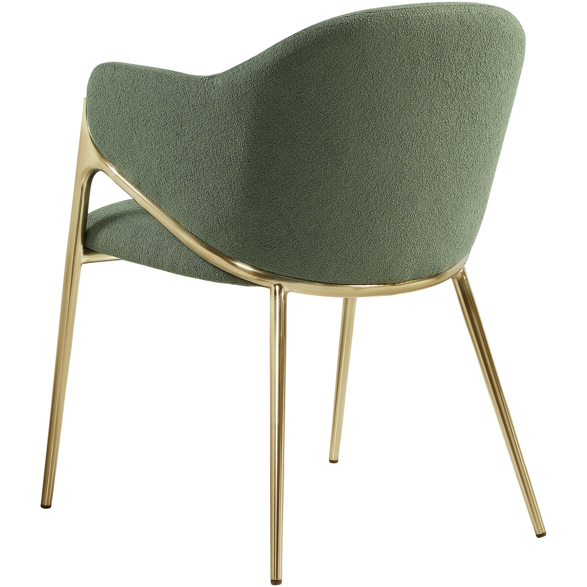 Meridian Nial Green Boucle Fabric Dining Chair