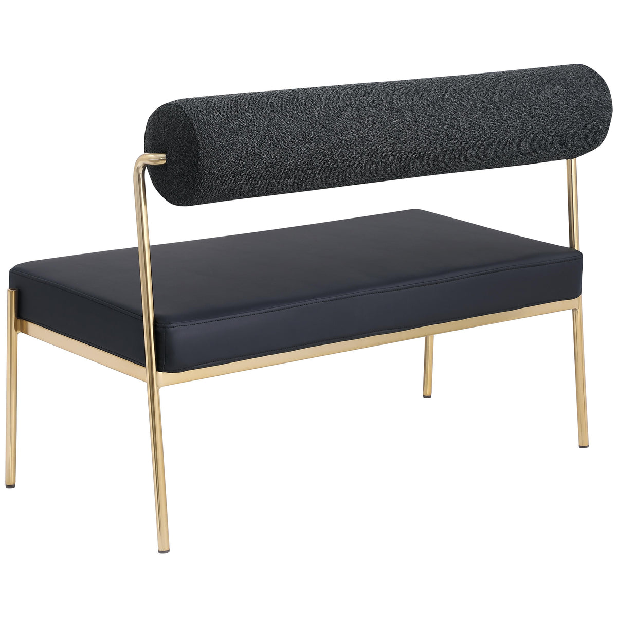 Meridian Carly Black Vegan Leather Bench
