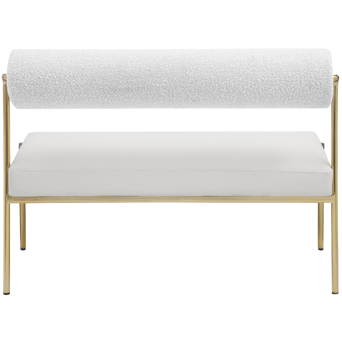 Meridian Carly Cream Vegan Leather Bench
