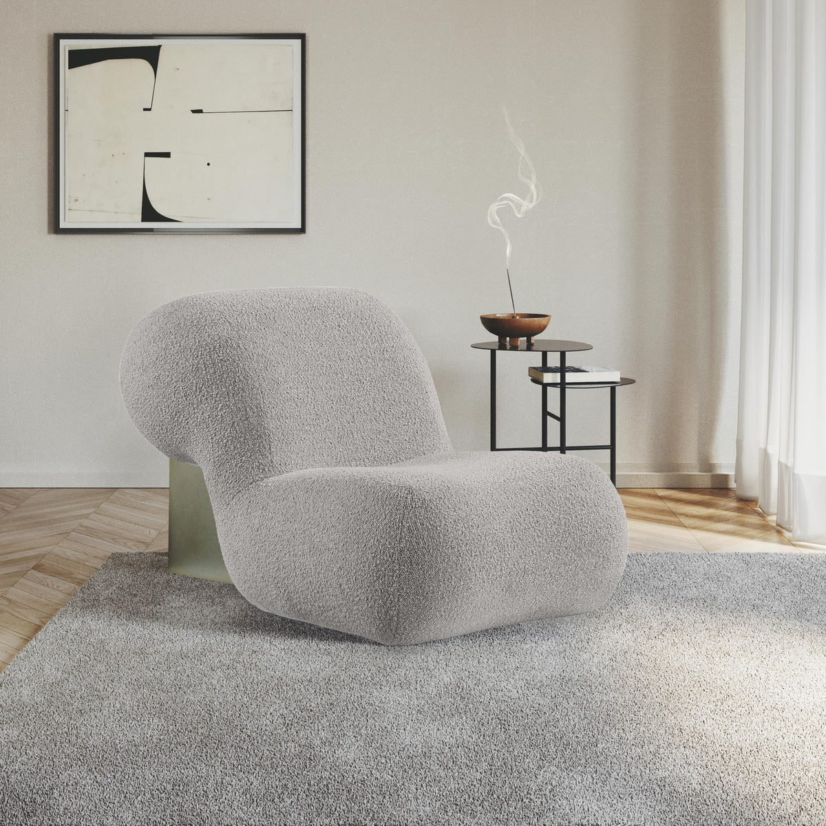 Meridian Quadra Brown Fabric Accent Chair