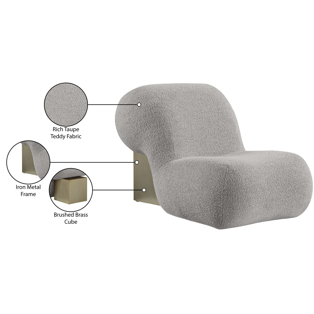 Meridian Quadra Brown Fabric Accent Chair