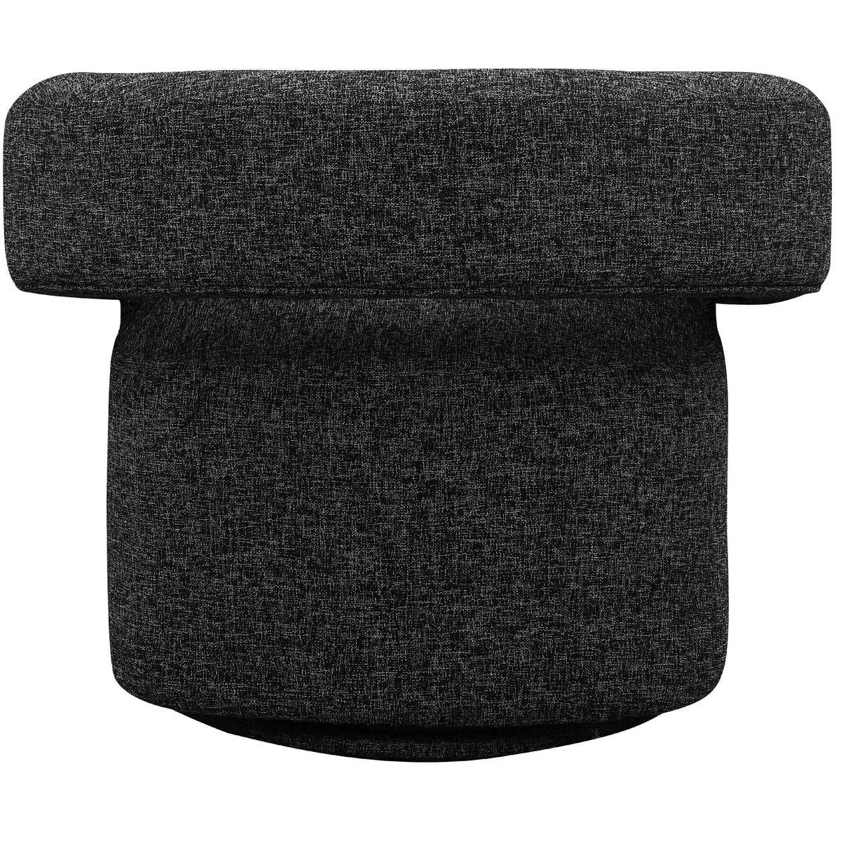 Meridian Niya Black Linen Textured Fabric Swivel Accent Chair