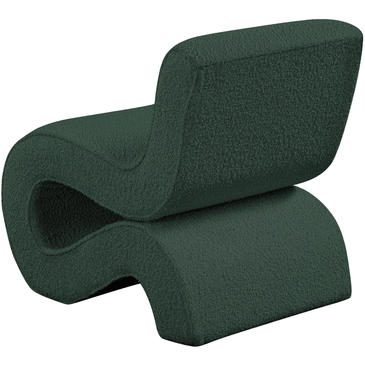 Meridian Desiree Green Boucle Fabric Accent Chair