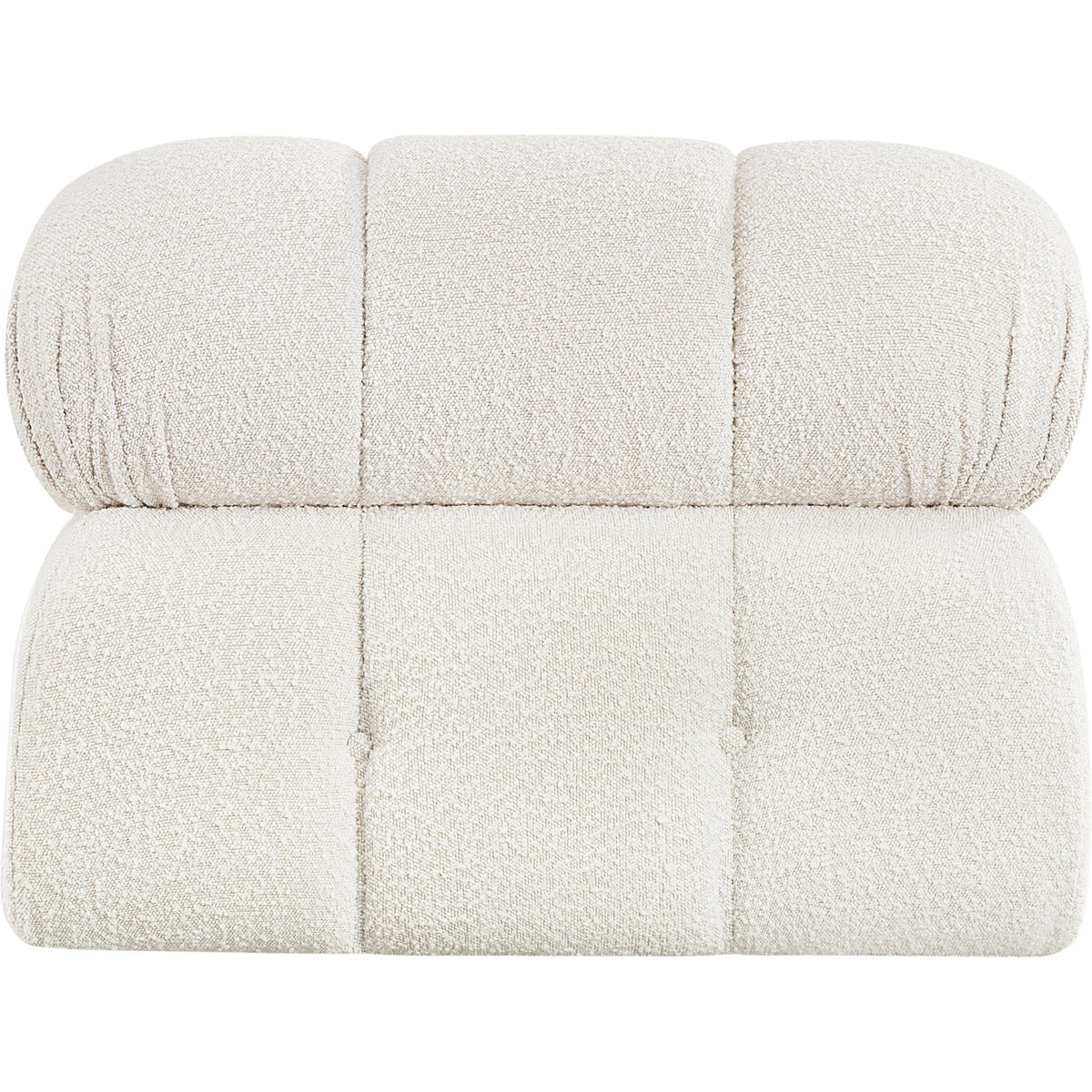 Meridian Ames Cream Boucle Fabric Armless