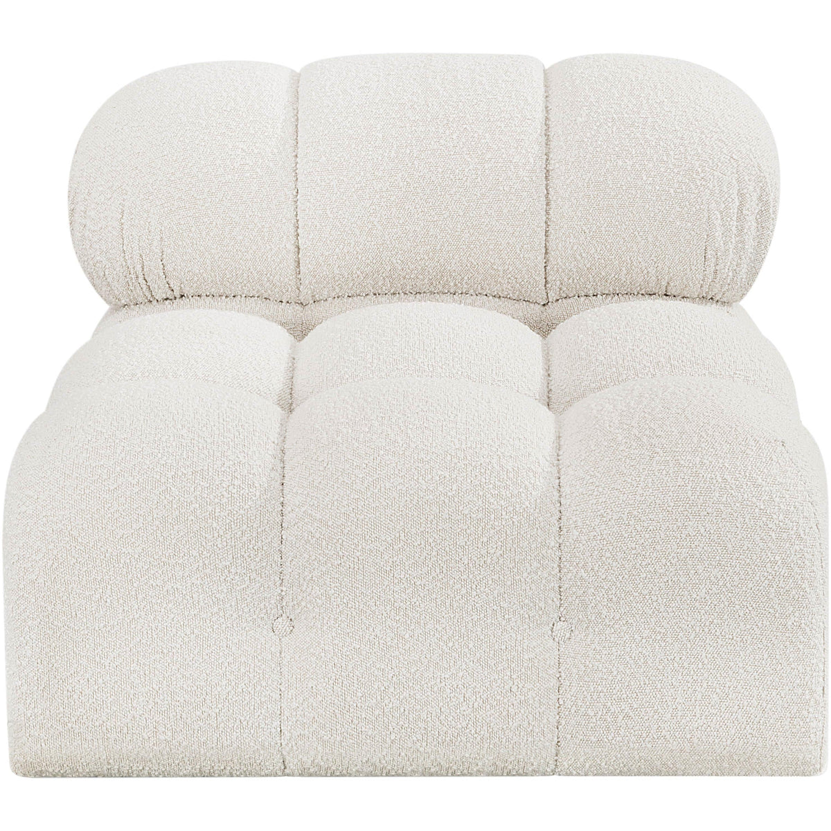 Meridian Ames Cream Boucle Fabric Armless