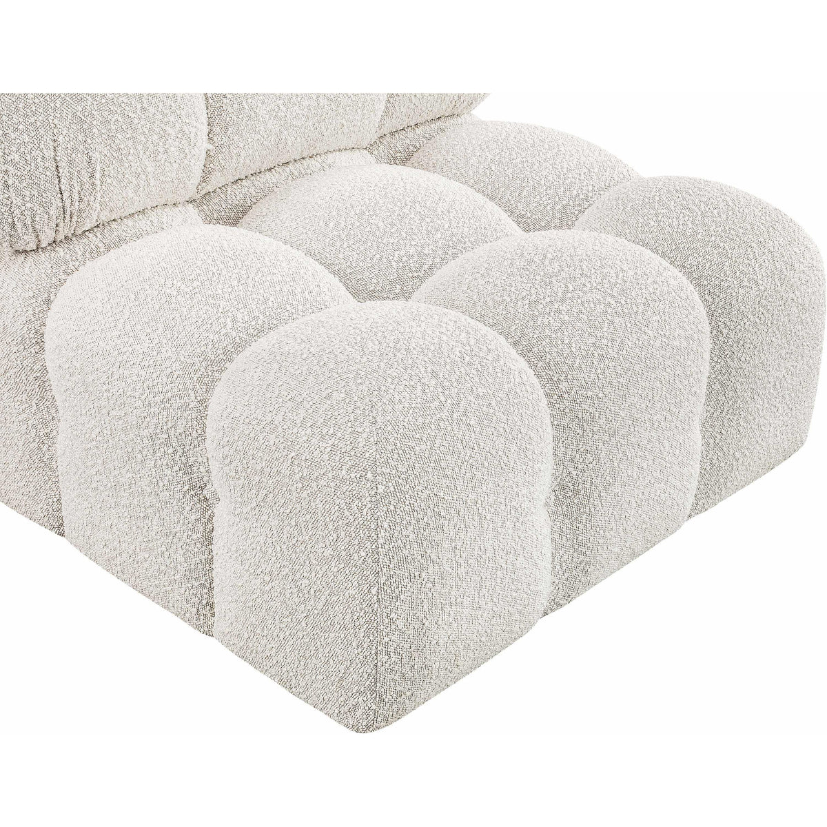 Meridian Ames Cream Boucle Fabric Armless