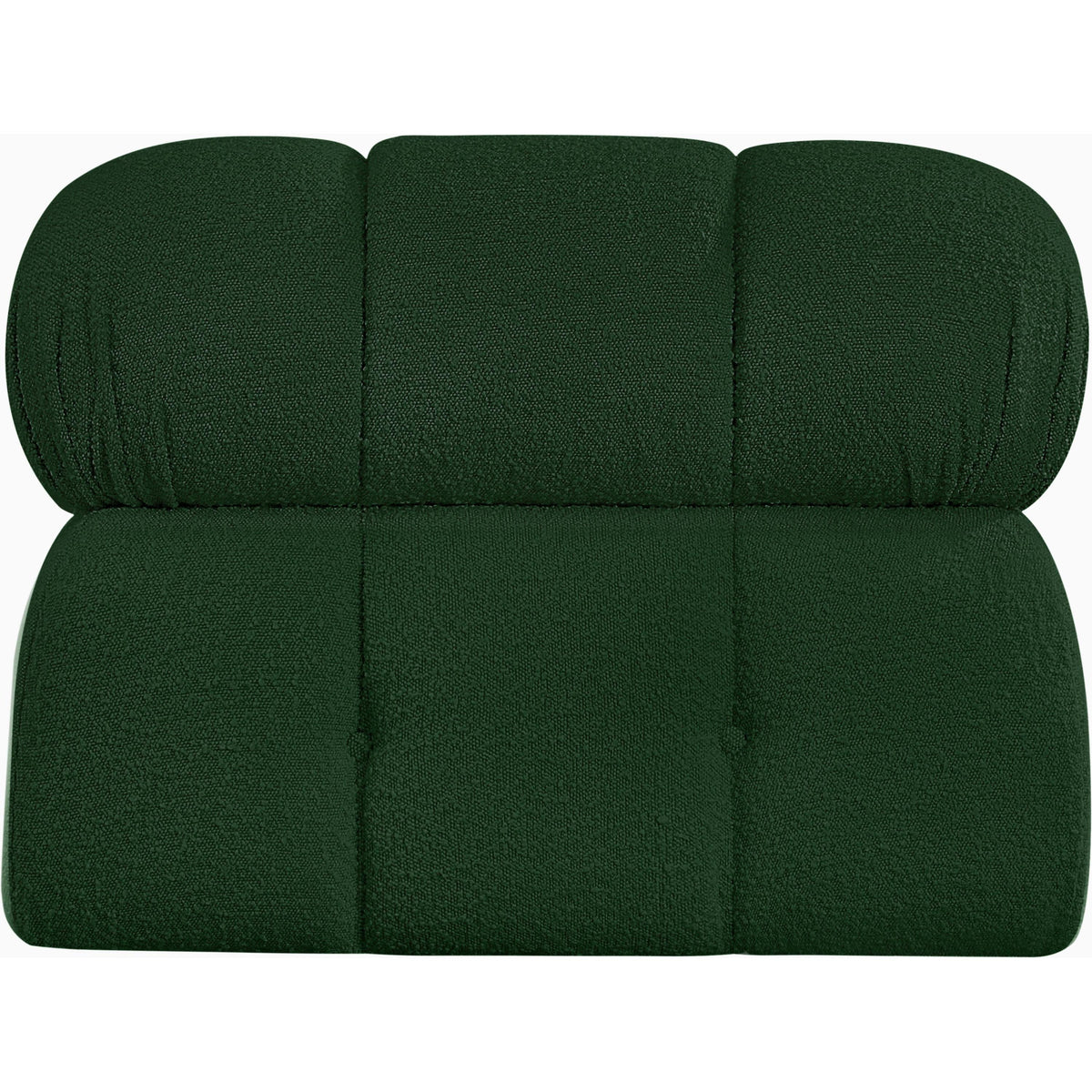 Meridian Ames Green Boucle Fabric Armless
