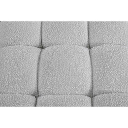 Meridian Ames Grey Boucle Fabric Ottoman