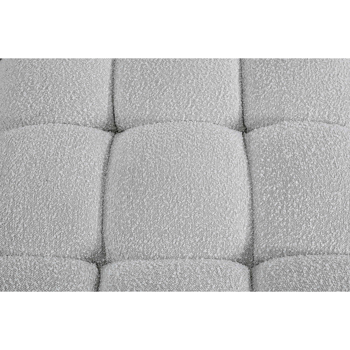 Meridian Ames Grey Boucle Fabric Ottoman
