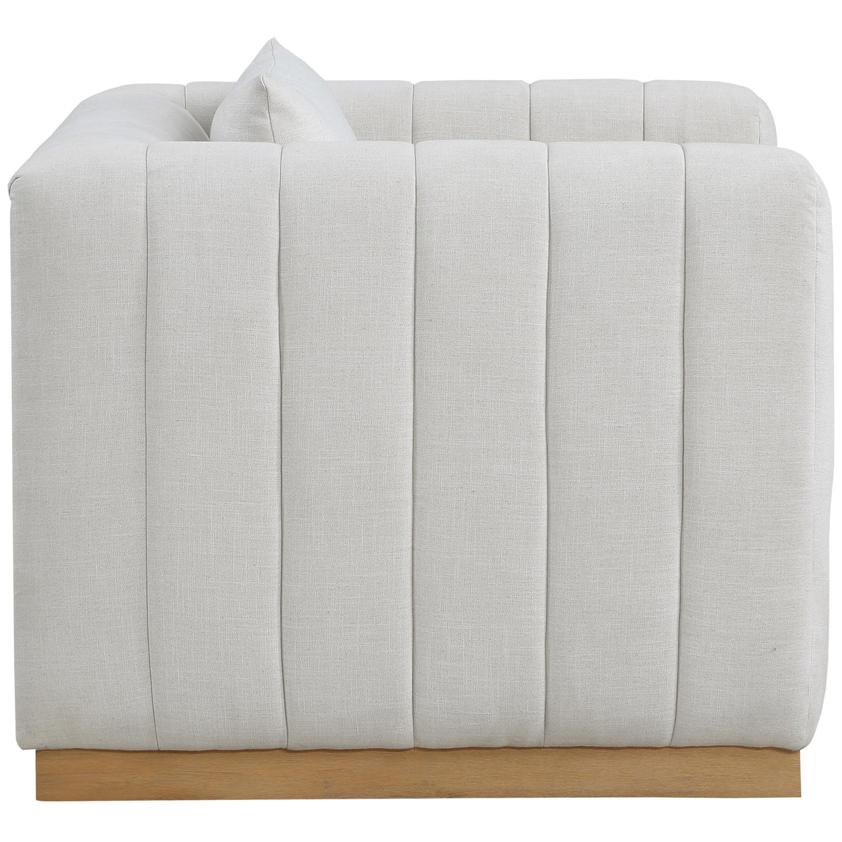 Meridian Lucia Cream Linen Textured Fabric Chair