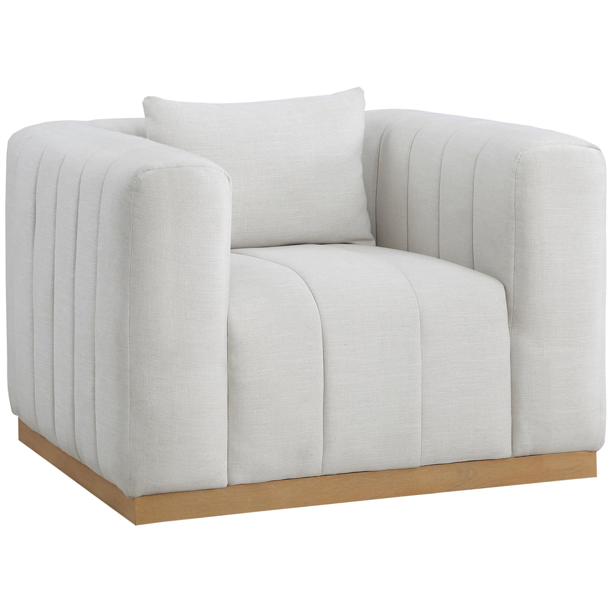Meridian Lucia Cream Linen Textured Fabric Chair