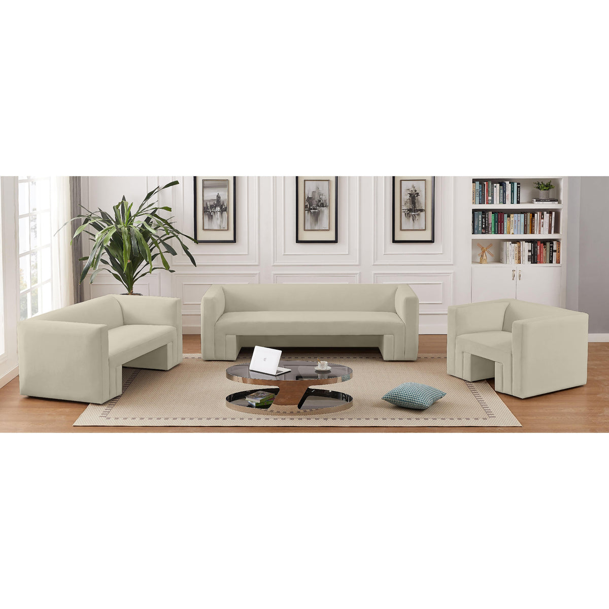 Meridian Henson Cream Velvet Chair