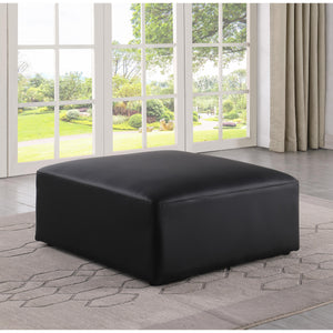 Meridian Cube Black Vegan Leather Ottoman