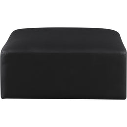 Meridian Cube Black Vegan Leather Ottoman