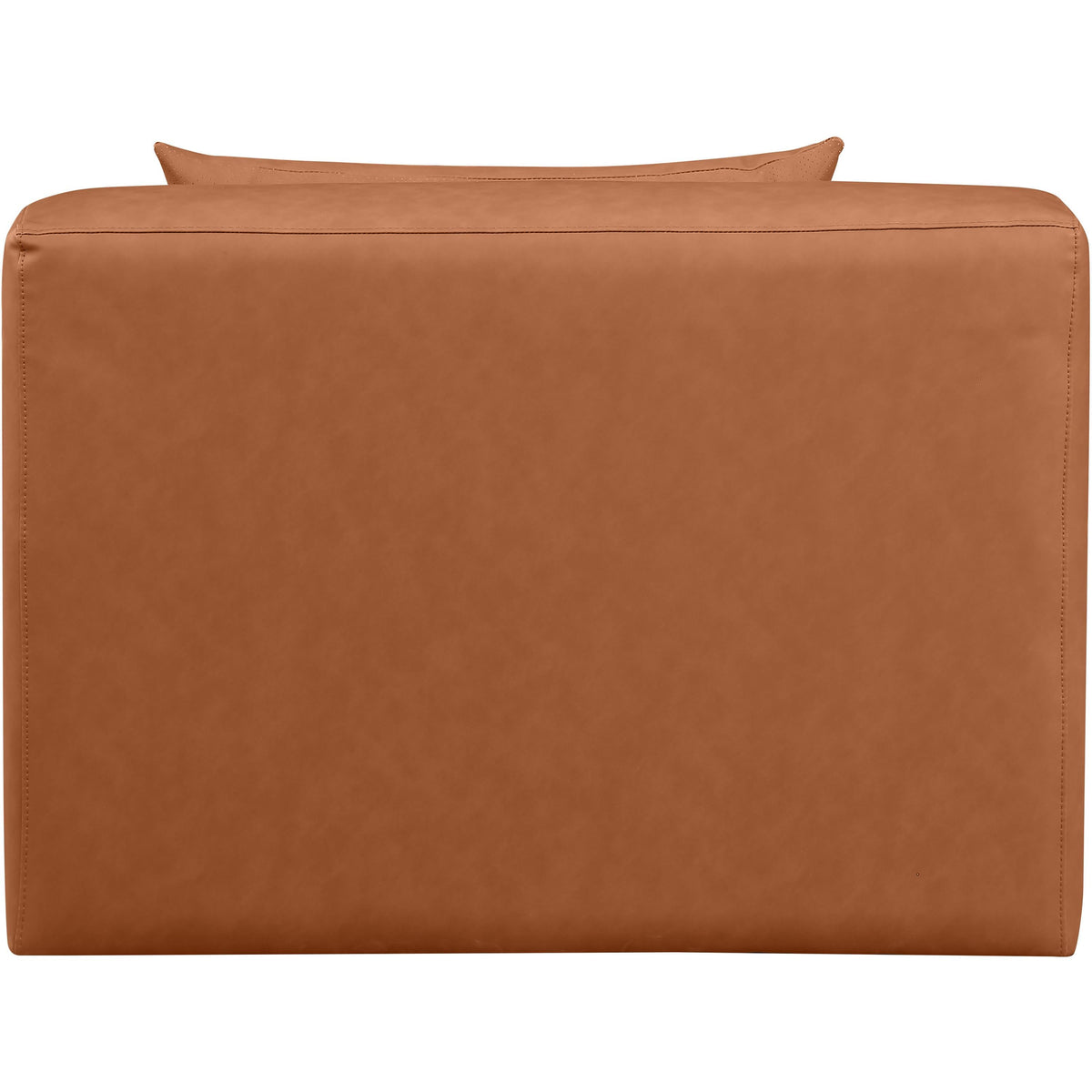 Meridian Cube Cognac Vegan Leather Armless Chair