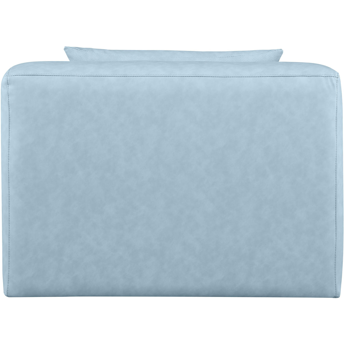 Meridian Cube Light Blue Vegan Leather Armless Chair