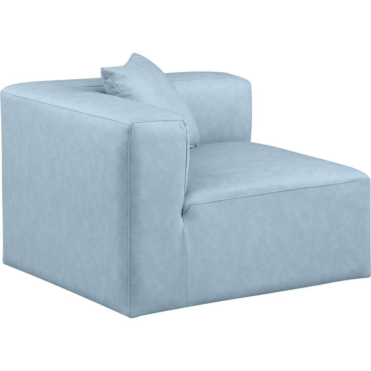 Meridian Cube Light Blue Vegan Leather Corner Chair