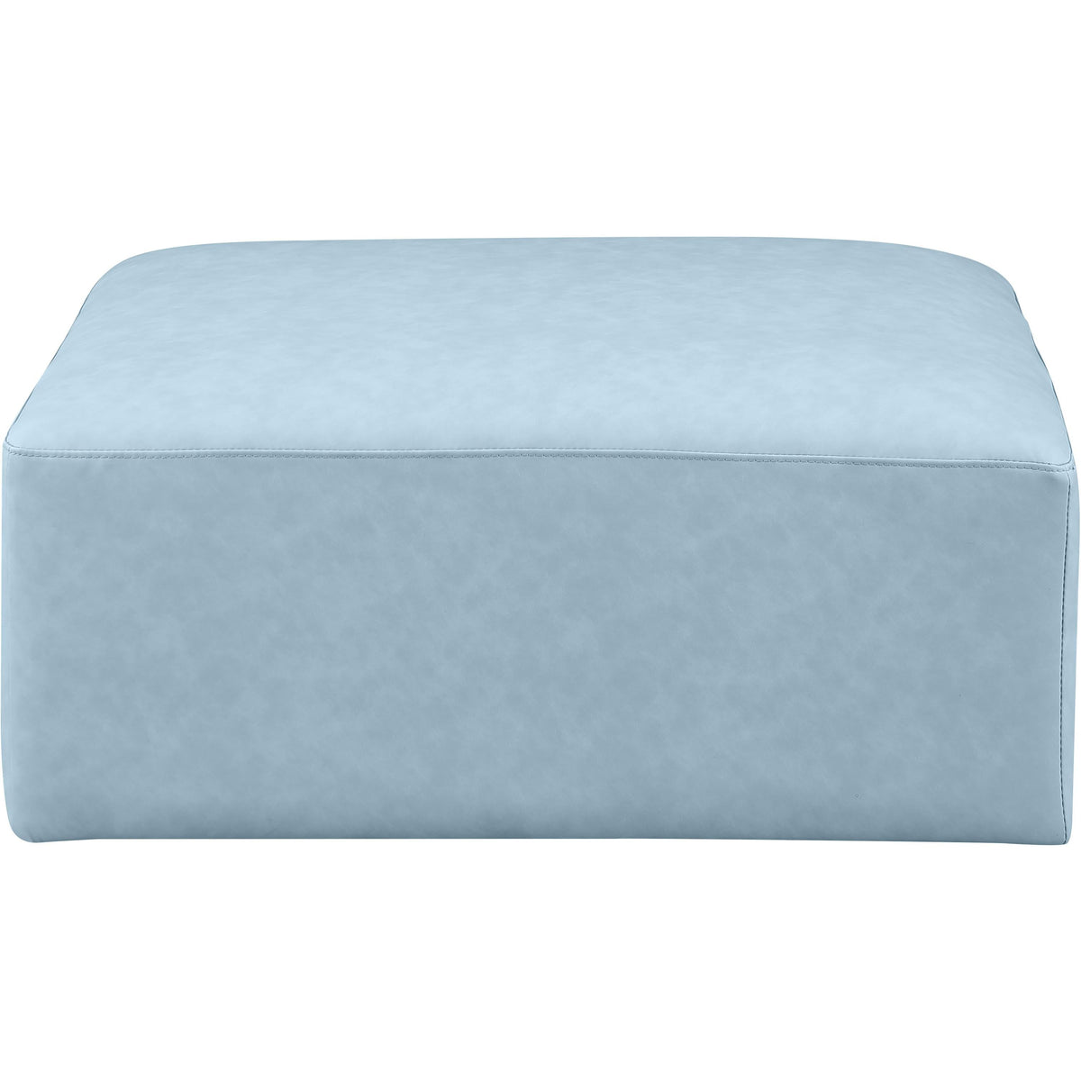 Meridian Cube Light Blue Vegan Leather Ottoman
