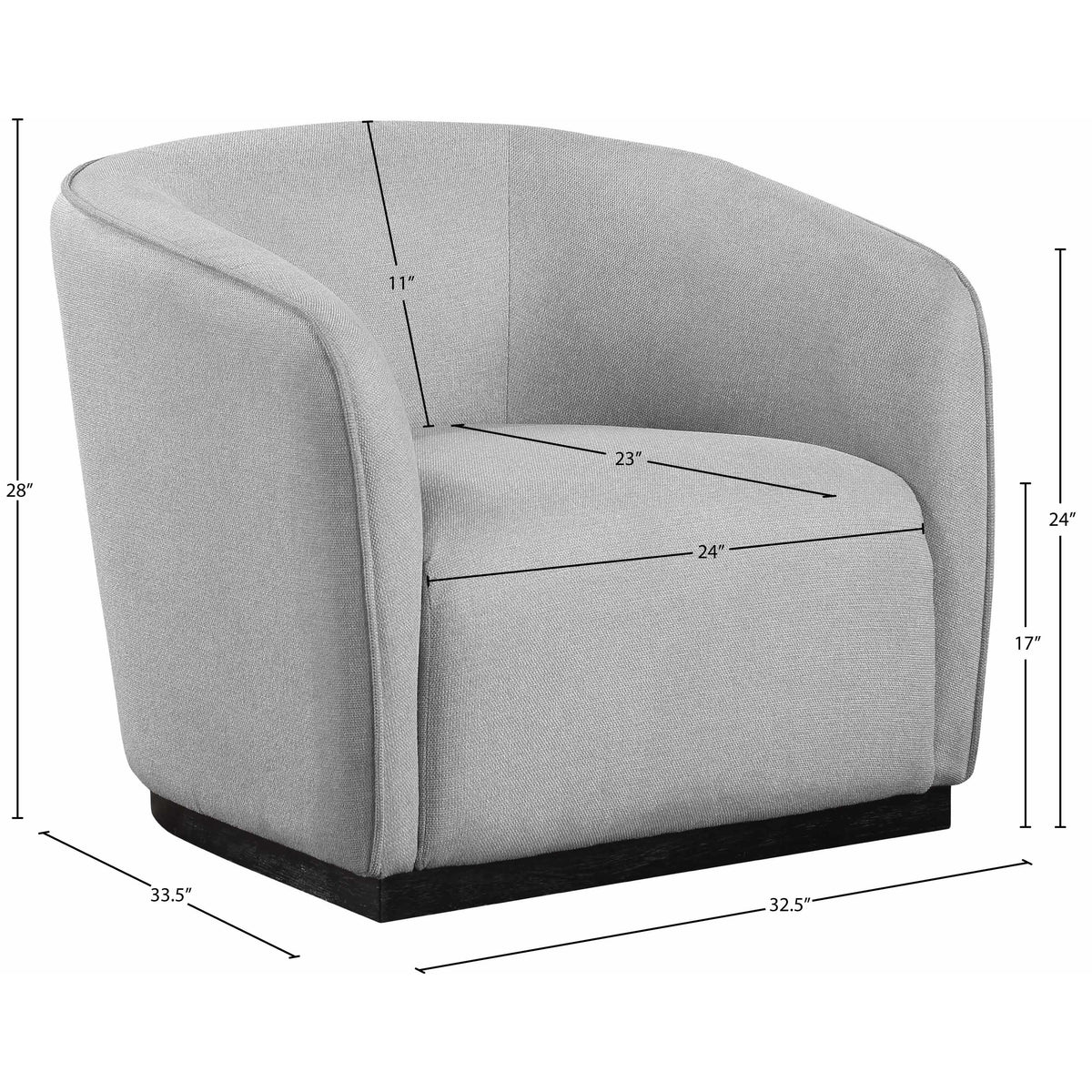 Meridian Mylah Grey Polyester Fabric Chair