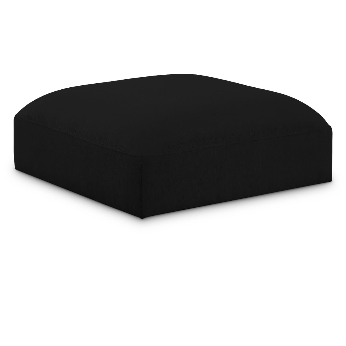 Meridian Ease Black Polyester Fabric Ottoman